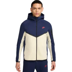 Nike Tech Fleece Sportswear Vest Donkerblauw Beige Rood
