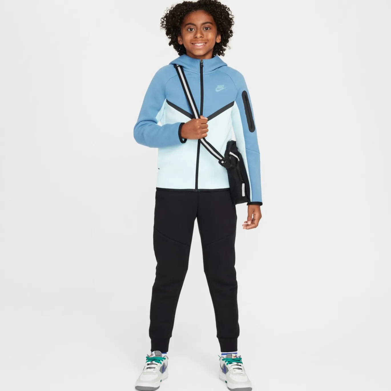 Nike Tech Fleece Sportswear Vest Kids Blauw Lichtblauw Zwart