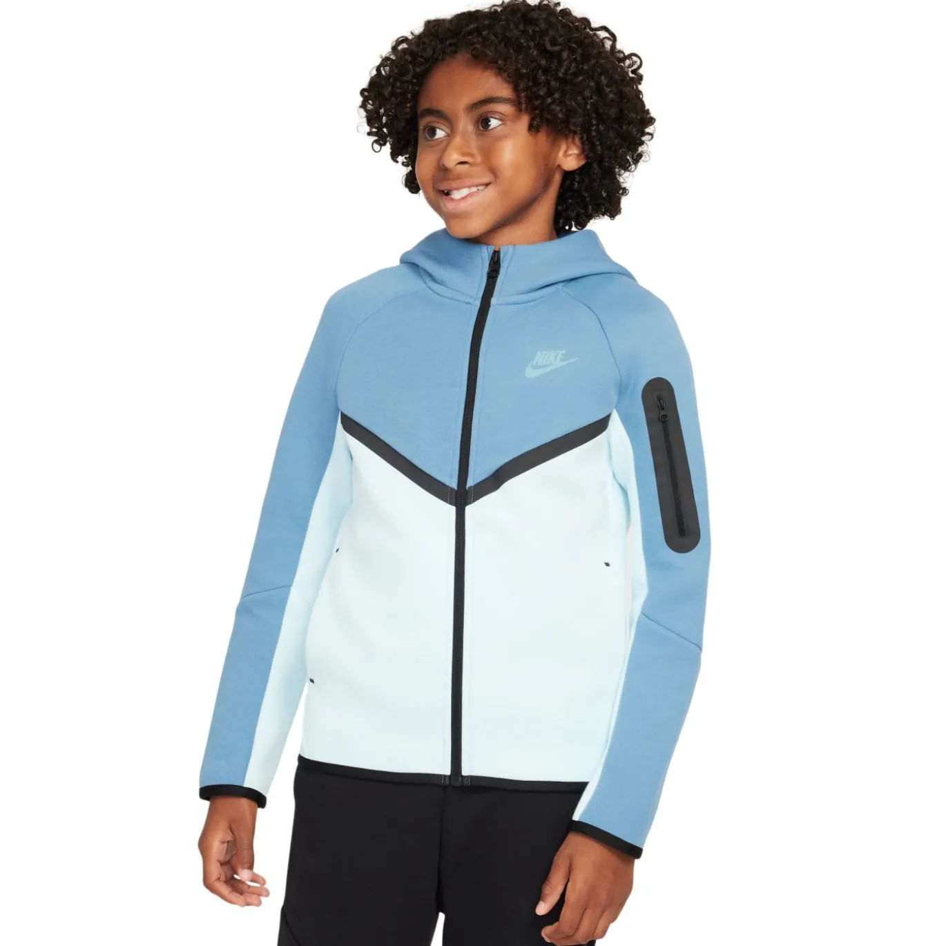 Nike Tech Fleece Sportswear Vest Kids Blauw Lichtblauw Zwart
