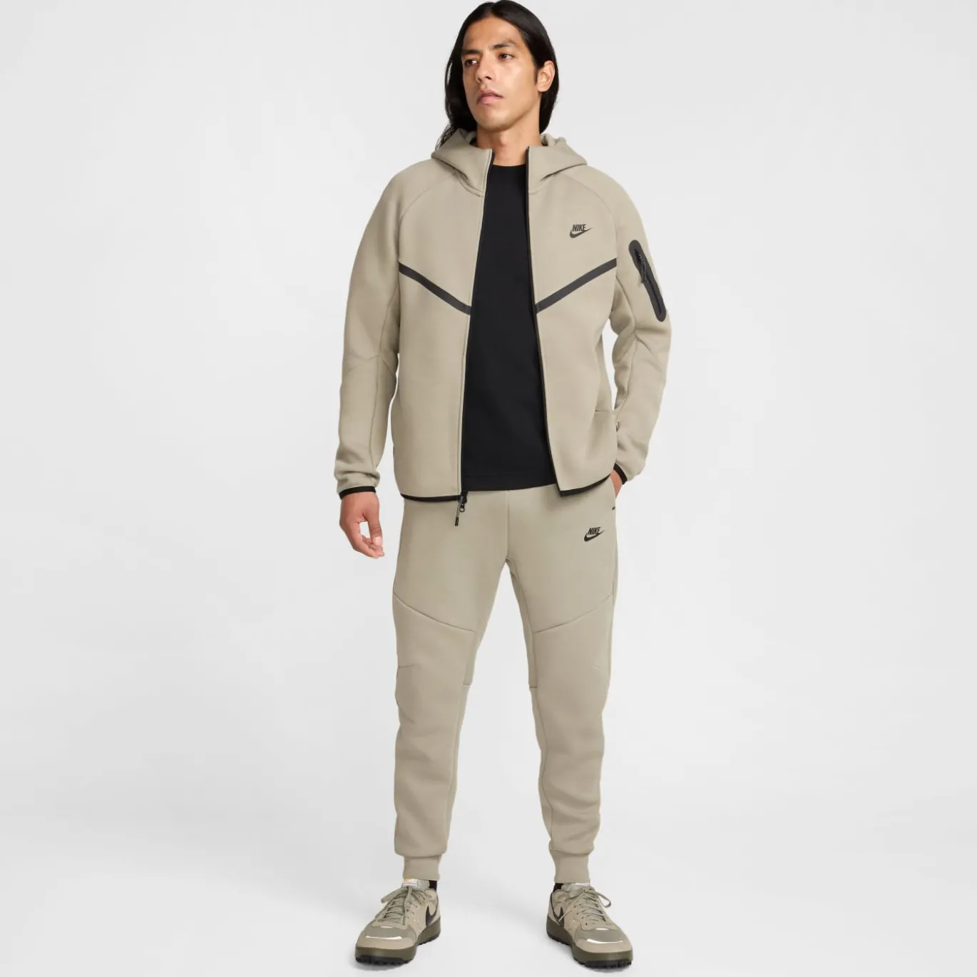 Nike Tech Fleece Sportswear Vest Olijfgroen Zwart