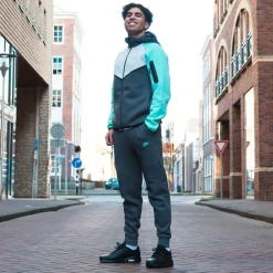 Nike Tech Fleece Sportswear Vest Donkergrijs Turquoise Wit