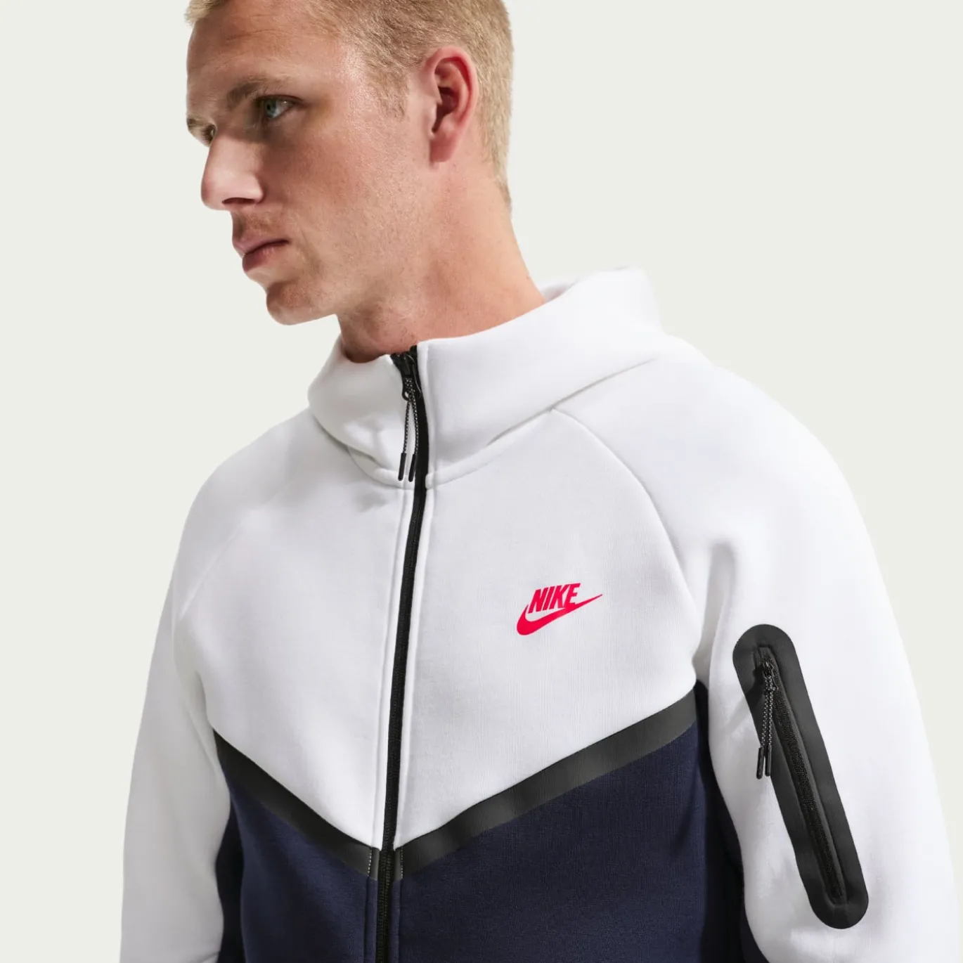 Nike Tech Fleece Sportswear Vest Wit Donkerblauw Zwart Rood