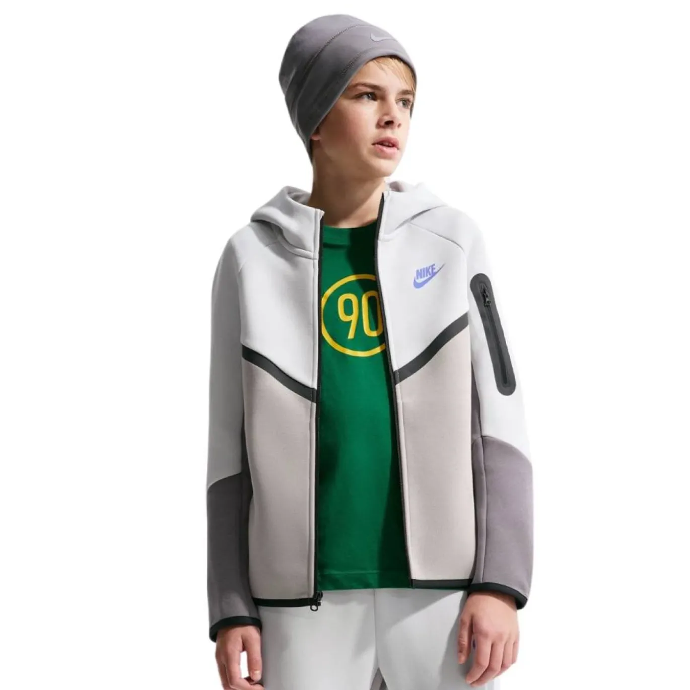 Nike Tech Fleece Sportswear Vest Kids Lichtgrijs Donkergrijs Donkerblauw