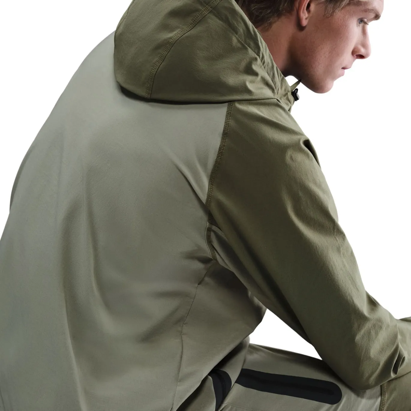 Nike Tech Sportswear Windrunner Woven Trainingspak Full-Zip Groen Olijfgroen Zwart