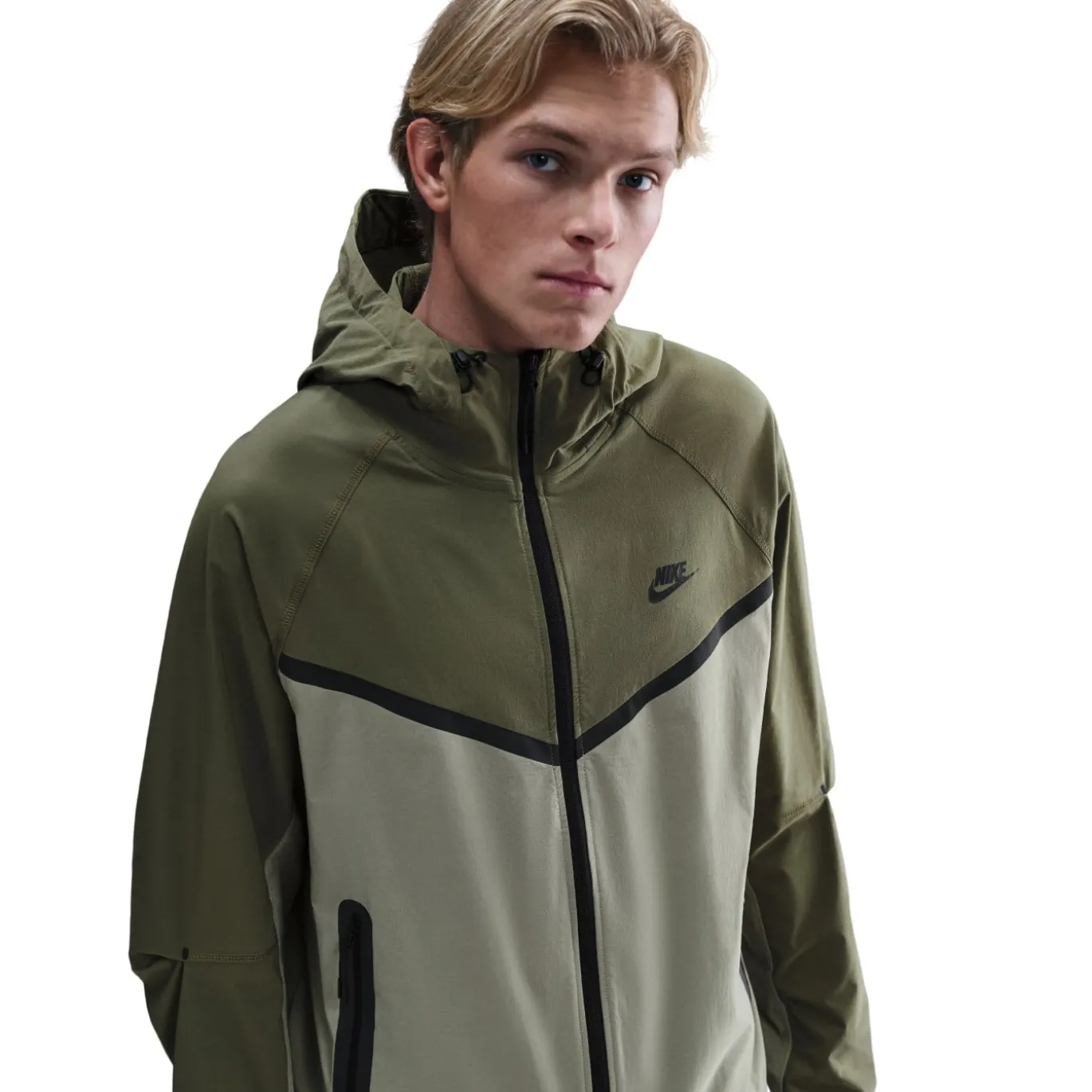 Nike Tech Sportswear Windrunner Woven Trainingspak Full-Zip Groen Olijfgroen Zwart