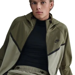 Nike Tech Sportswear Windrunner Woven Trainingspak Full-Zip Groen Olijfgroen Zwart