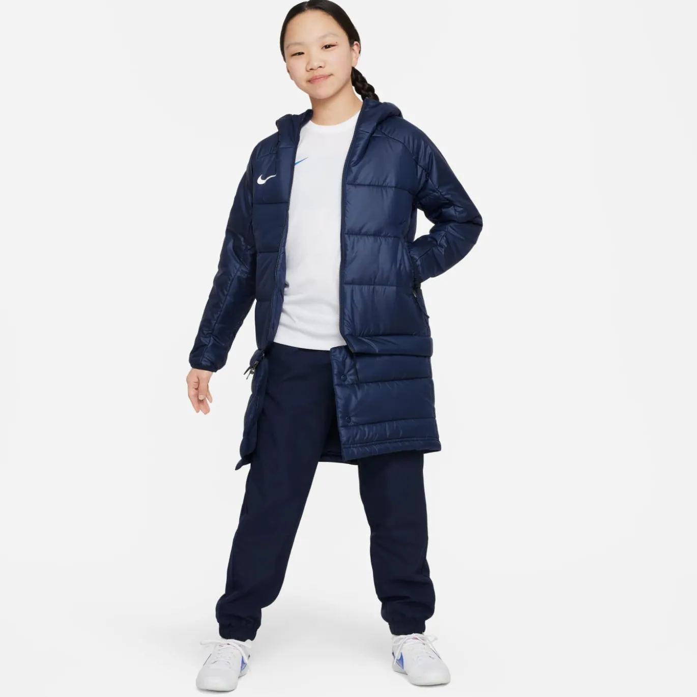 Nike Therma-FIT Academy Pro 2In1 Winterjas Kids Donkerblauw Wit
