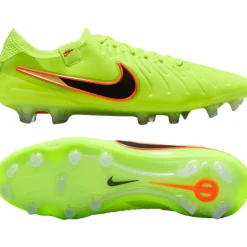 Nike Tiempo Legend 10 Elite Gras Voetbalschoenen (FG) Neongeel Zwart Oranje