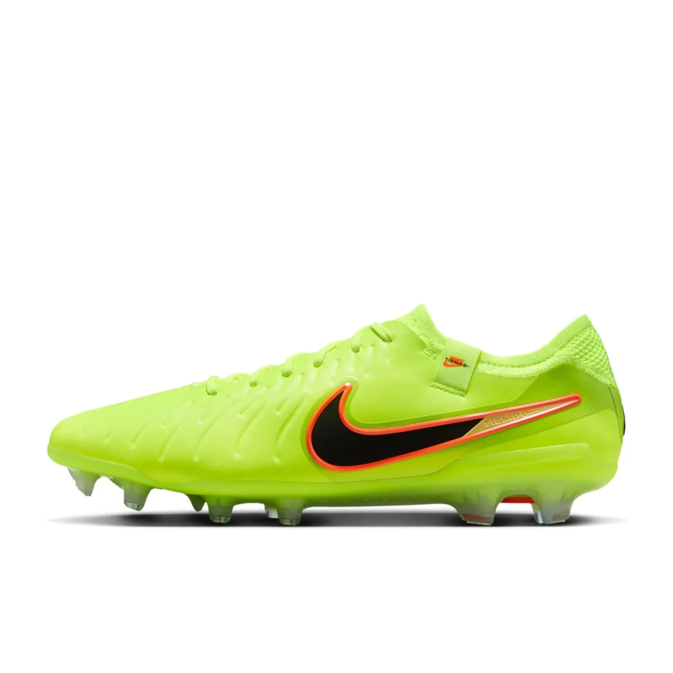 Nike Tiempo Legend 10 Elite Gras Voetbalschoenen (FG) Neongeel Zwart Oranje