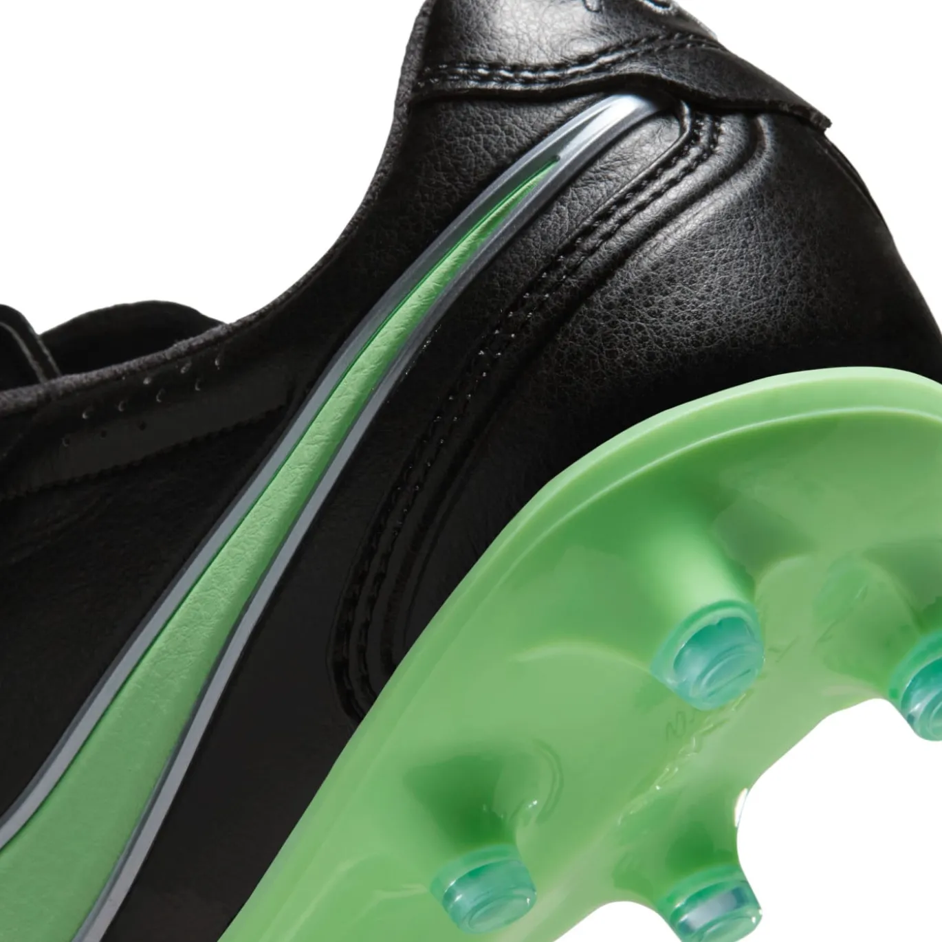 Nike Tiempo Ligera Pro Gras Voetbalschoenen (FG) Zwart Felgroen Zilvergrijs