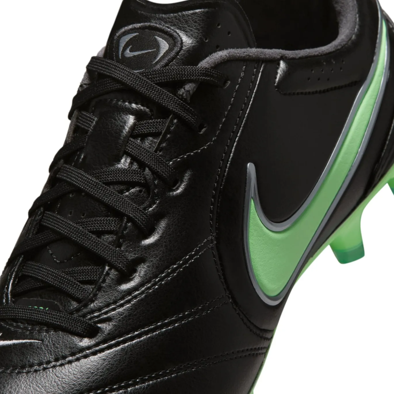 Nike Tiempo Ligera Pro Gras Voetbalschoenen (FG) Zwart Felgroen Zilvergrijs