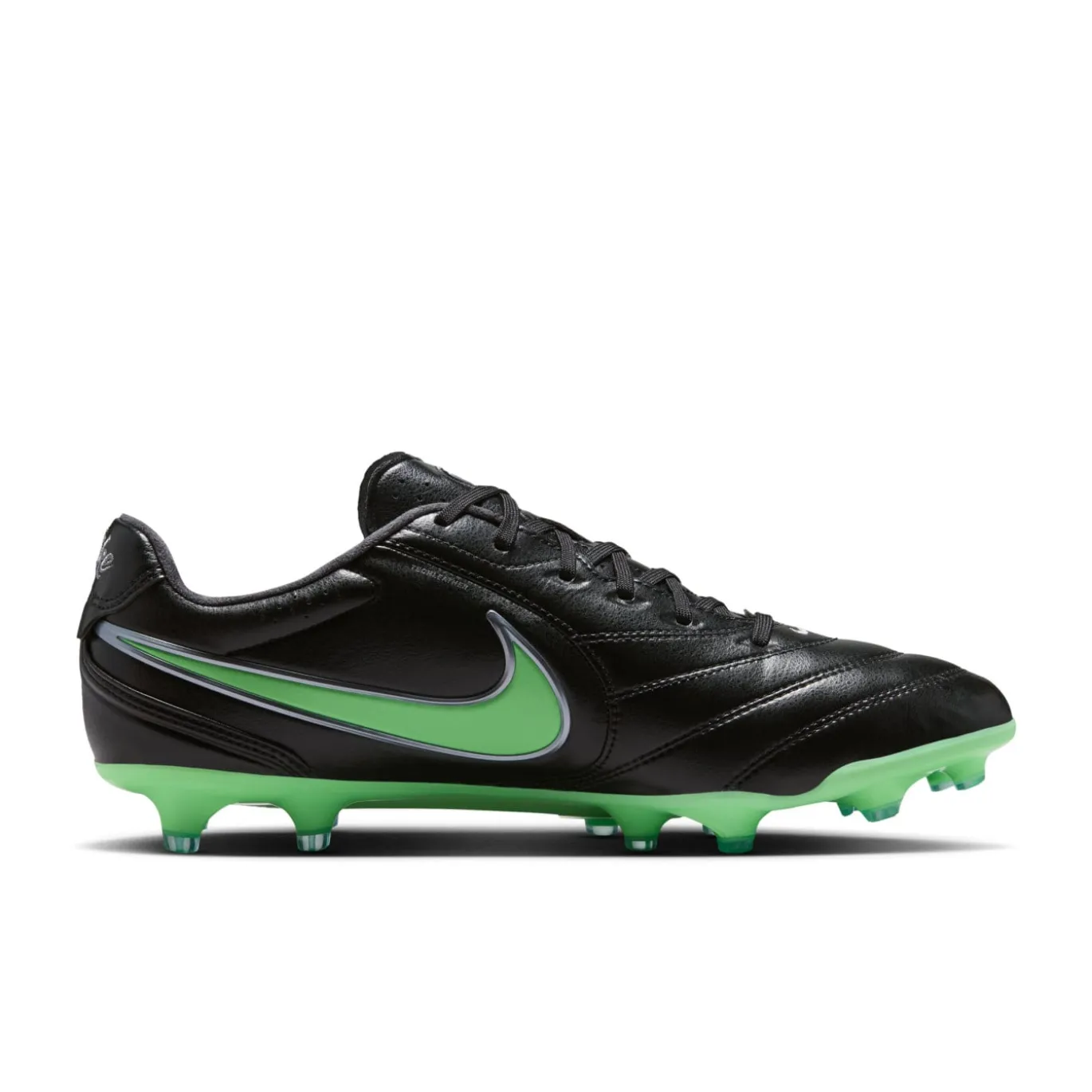 Nike Tiempo Ligera Pro Gras Voetbalschoenen (FG) Zwart Felgroen Zilvergrijs