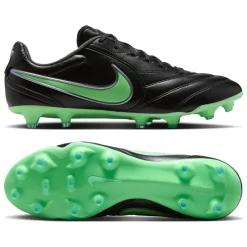 Nike Tiempo Ligera Pro Gras Voetbalschoenen (FG) Zwart Felgroen Zilvergrijs