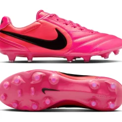 Nike Tiempo Ligera Pro Gras Voetbalschoenen (FG) Felroze Zwart