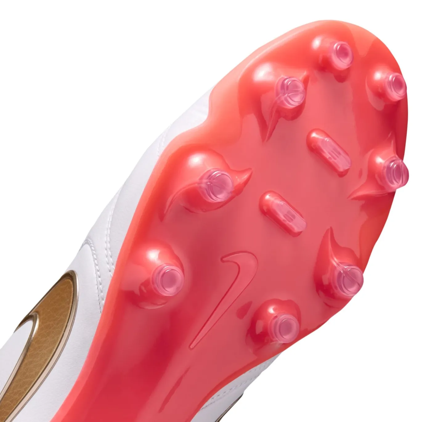 Nike Tiempo Ligera Pro Gras Voetbalschoenen (FG) Wit Goud Felrood