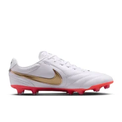 Nike Tiempo Ligera Pro Gras Voetbalschoenen (FG) Wit Goud Felrood
