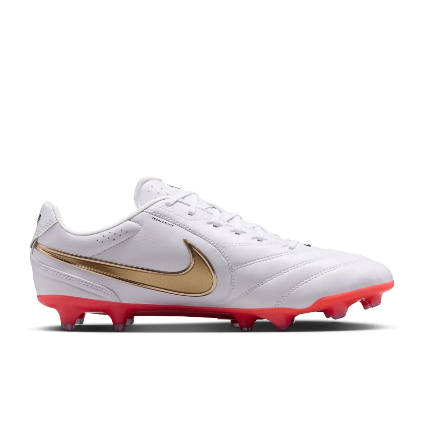 Nike Tiempo Ligera Pro Gras Voetbalschoenen (FG) Wit Goud Felrood