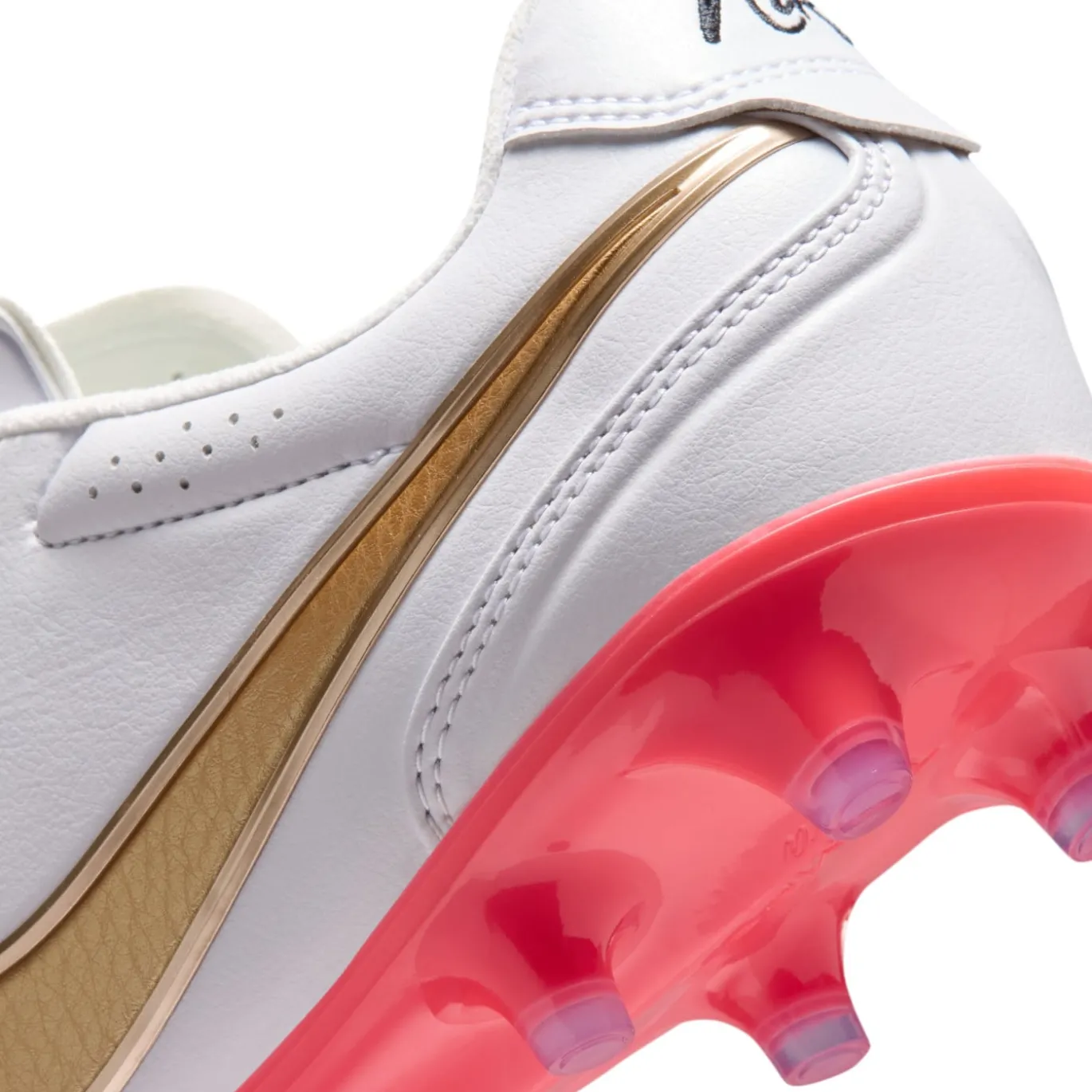 Nike Tiempo Ligera Pro Gras Voetbalschoenen (FG) Wit Goud Felrood