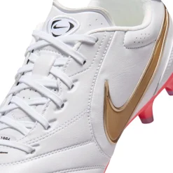 Nike Tiempo Ligera Pro Gras Voetbalschoenen (FG) Wit Goud Felrood