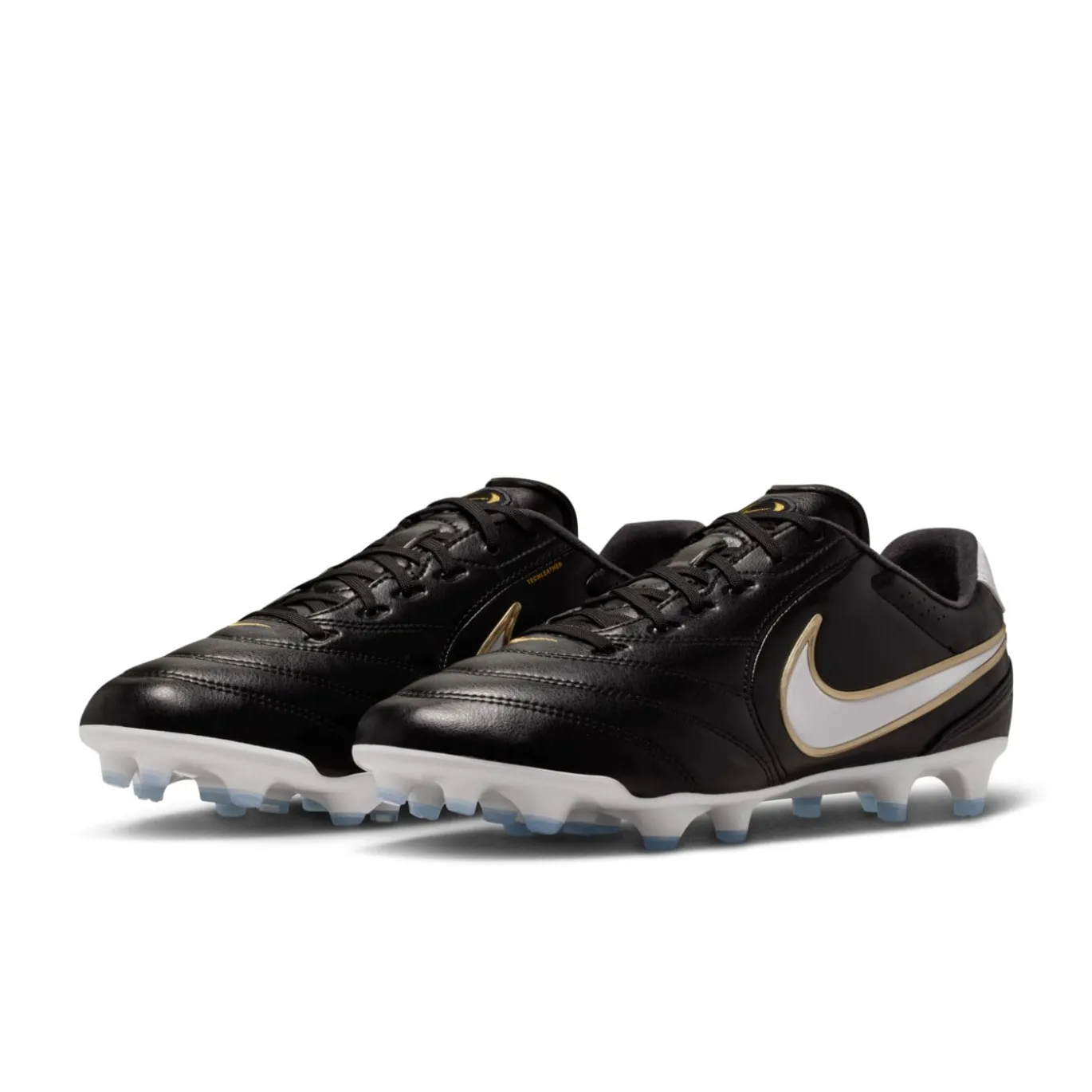 Nike Tiempo Ligera Pro Gras Voetbalschoenen (FG) Zwart Wit Goud