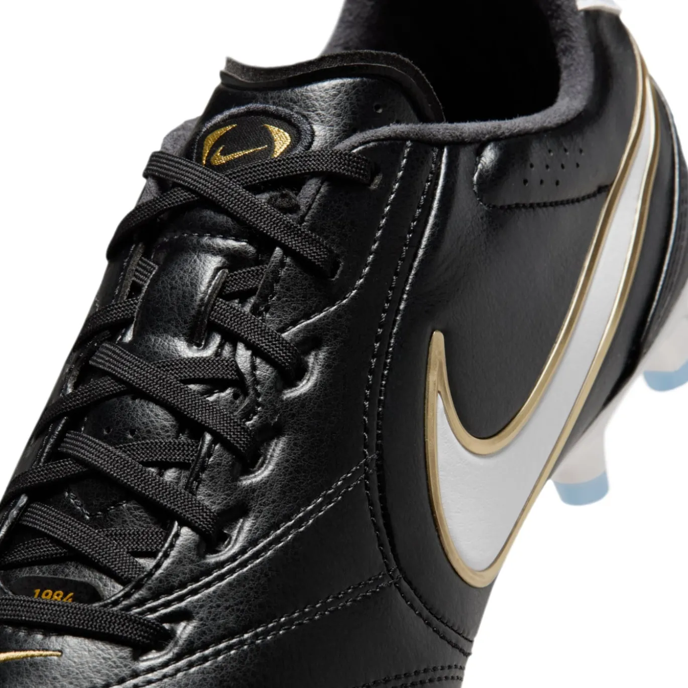 Nike Tiempo Ligera Pro Gras Voetbalschoenen (FG) Zwart Wit Goud