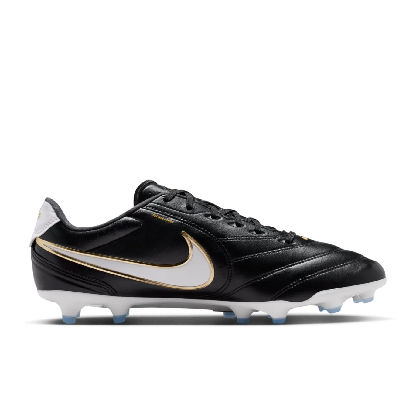 Nike Tiempo Ligera Pro Gras Voetbalschoenen (FG) Zwart Wit Goud