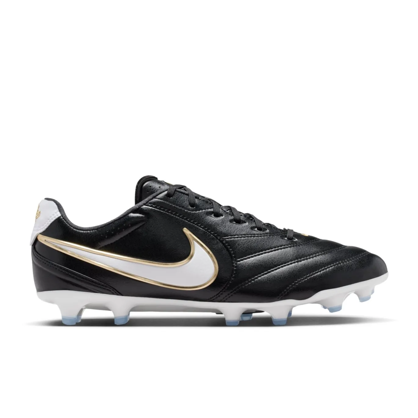 Nike Tiempo Ligera Pro Gras Voetbalschoenen (FG) Zwart Wit Goud