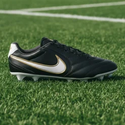 Nike Tiempo Ligera Pro Gras Voetbalschoenen (FG) Zwart Wit Goud