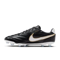 Nike Tiempo Ligera Pro Gras Voetbalschoenen (FG) Zwart Wit Goud