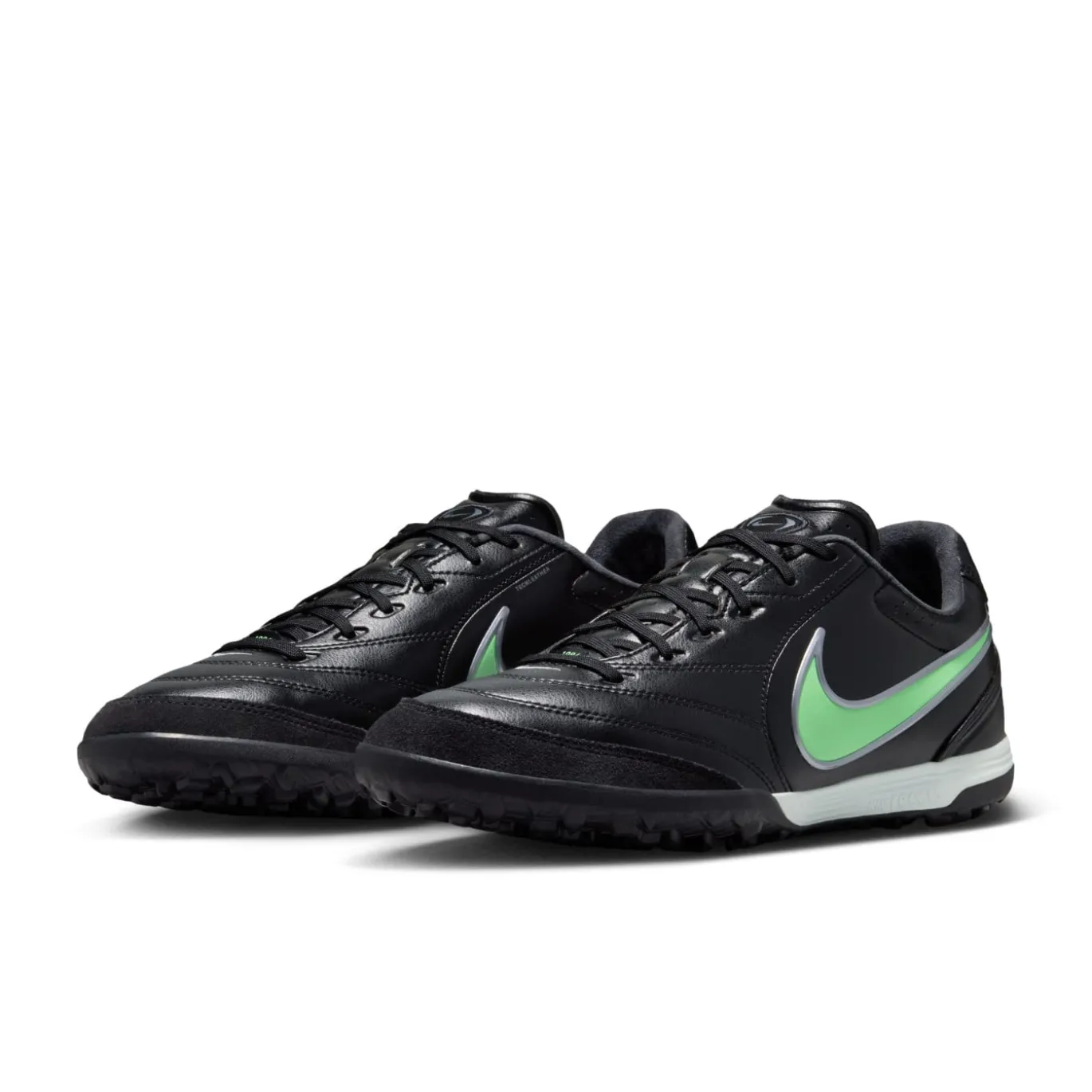 Nike Tiempo Ligera Pro Turf Voetbalschoenen (TF) Zwart Felgroen Zilvergrijs