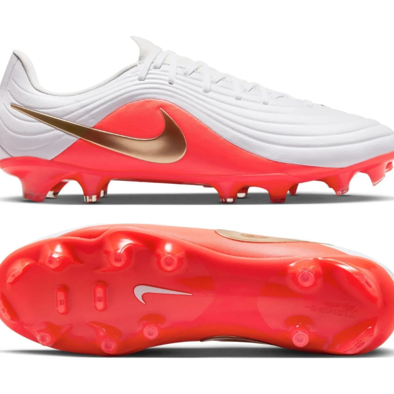 Nike Tiempo Maestro Academy Gras / Kunstgras Voetbalschoenen (MG) Wit Felrood Goud
