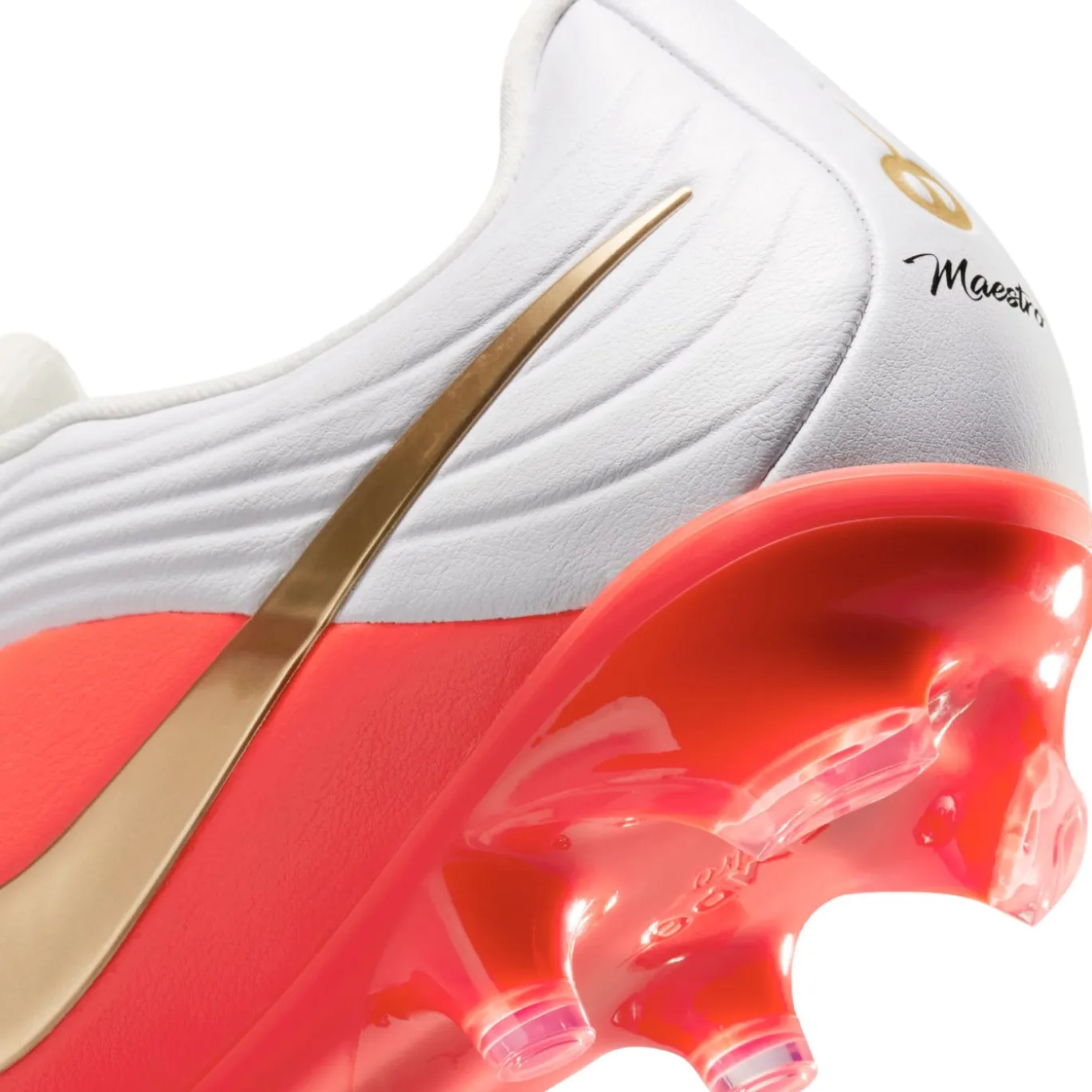 Nike Tiempo Maestro Academy Gras / Kunstgras Voetbalschoenen (MG) Wit Felrood Goud