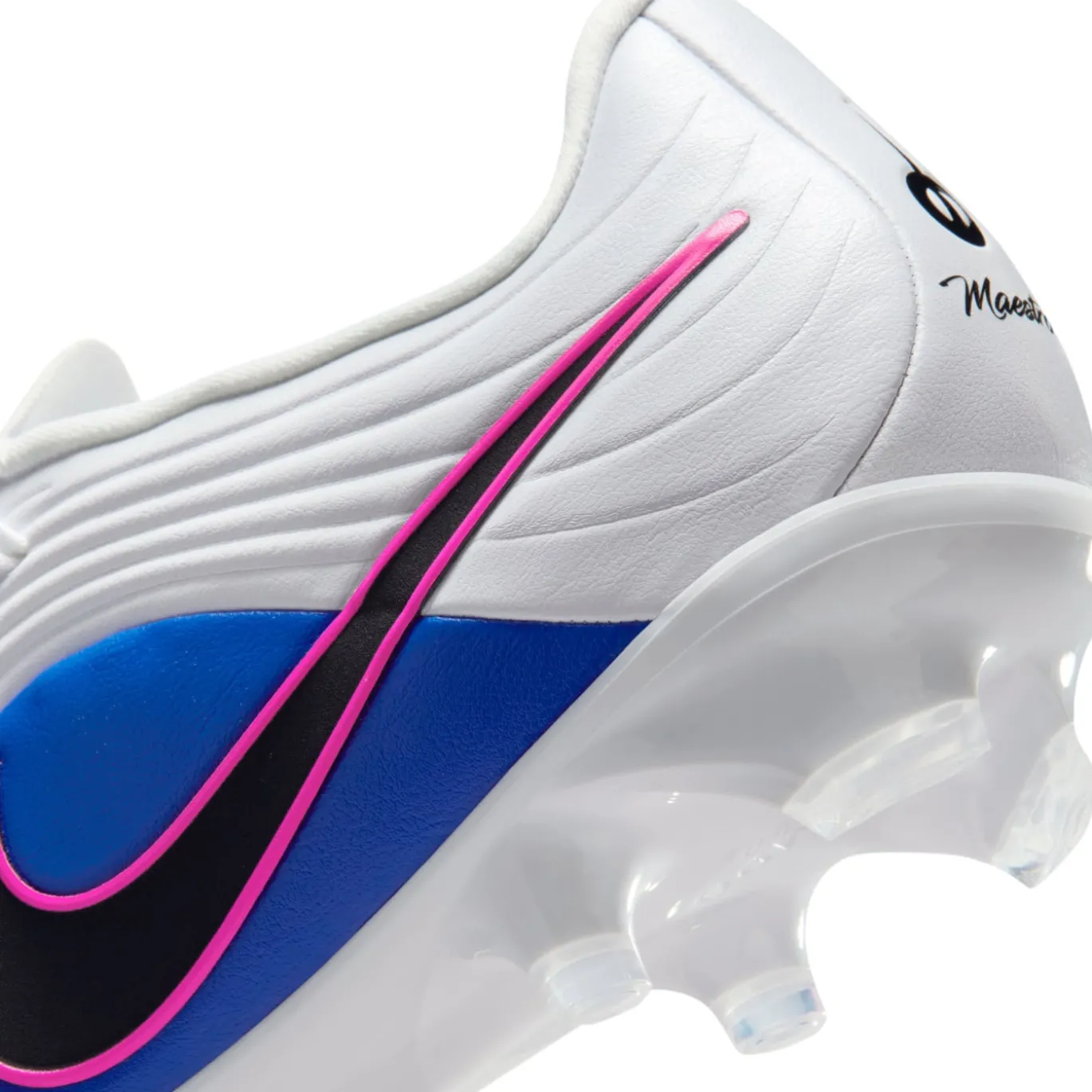 Nike Tiempo Maestro Academy Gras / Kunstgras Voetbalschoenen (MG) Wit Blauw Felroze
