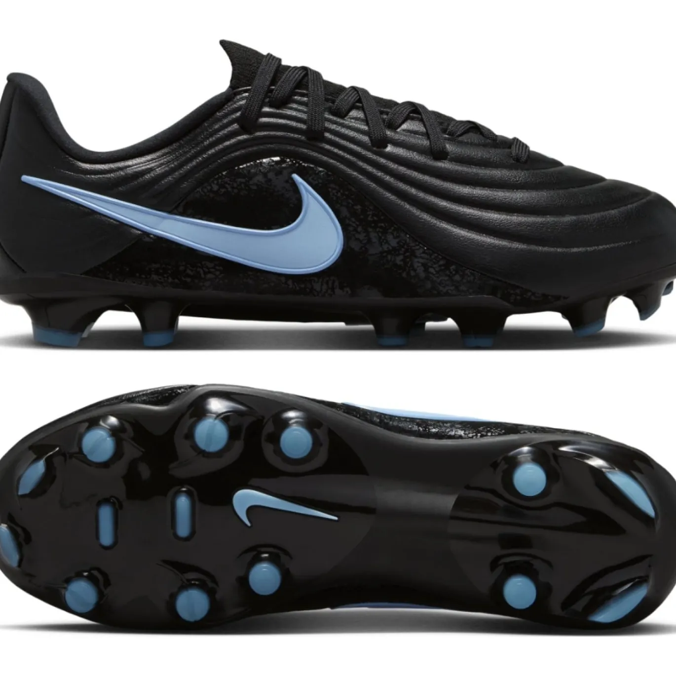 Nike Tiempo Maestro Academy Gras / Kunstgras Voetbalschoenen (MG) Kids Zwart Lichtblauw