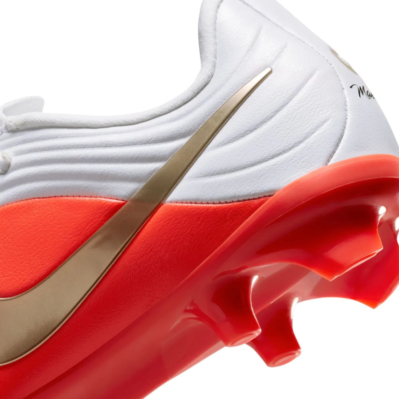 Nike Tiempo Maestro Academy Gras / Kunstgras Voetbalschoenen (MG) Kids Wit Felrood Goud