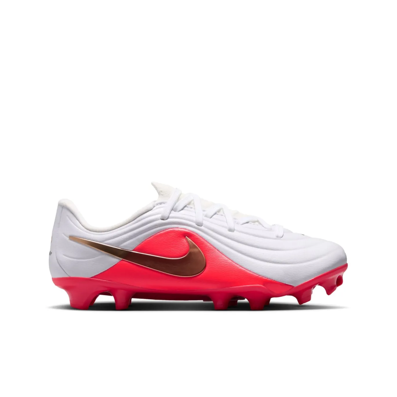 Nike Tiempo Maestro Academy Gras / Kunstgras Voetbalschoenen (MG) Peuters/Kleuters Wit Felrood Goud
