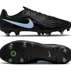 Nike Tiempo Maestro Academy IJzeren-Nop Voetbalschoenen (SG) Anti-Clog Zwart Lichtblauw
