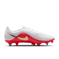 Nike Tiempo Maestro Academy IJzeren-Nop Voetbalschoenen (SG) Anti-Clog Wit Felrood Goud