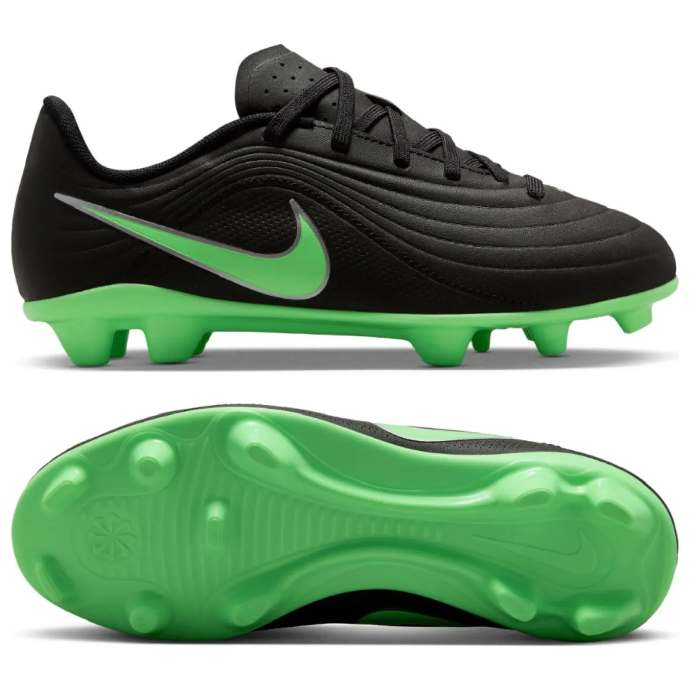Nike Tiempo Maestro Club Gras / Kunstgras Voetbalschoenen (MG) Kids Zwart Felgroen Zilvergrijs