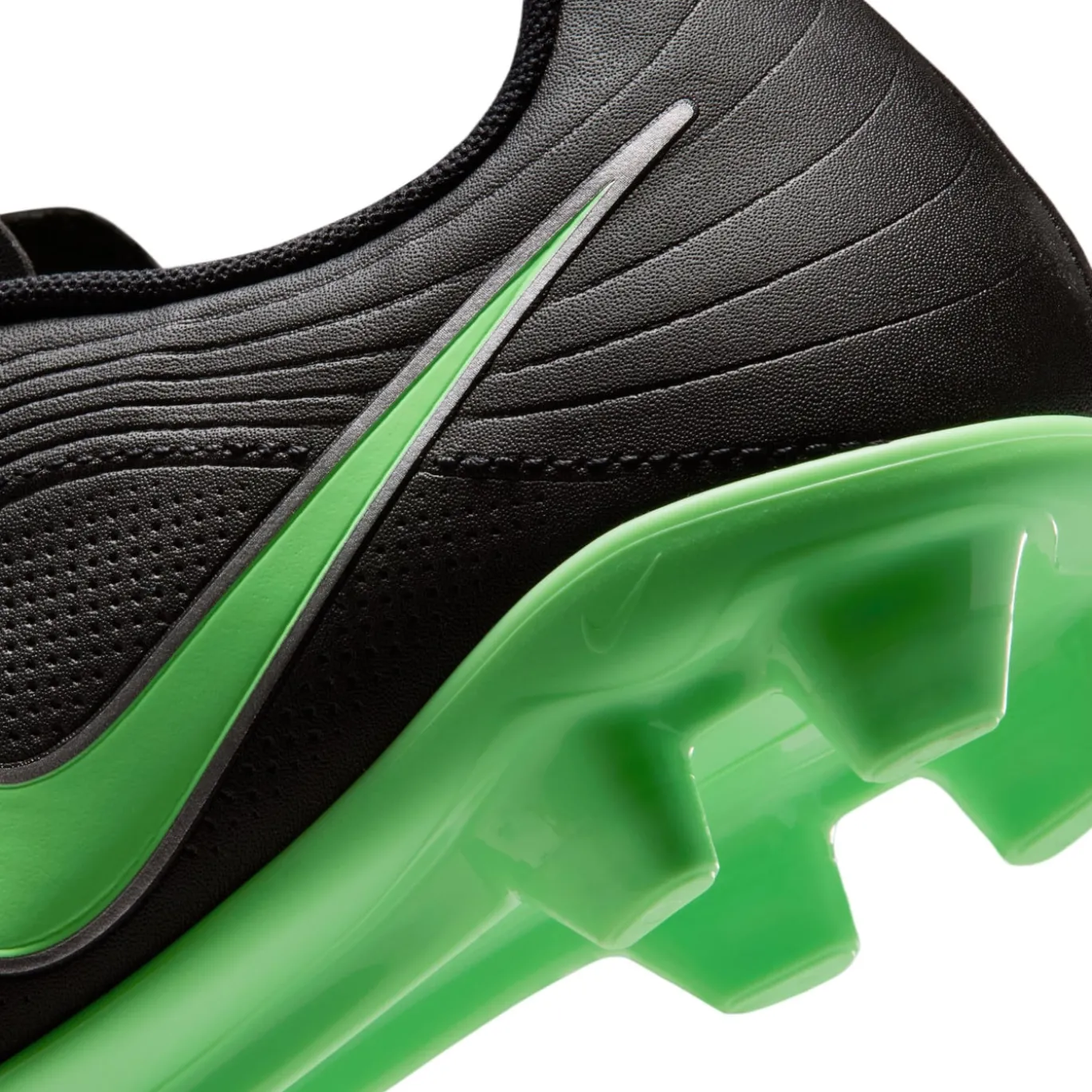 Nike Tiempo Maestro Club Gras / Kunstgras Voetbalschoenen (MG) Kids Zwart Felgroen Zilvergrijs