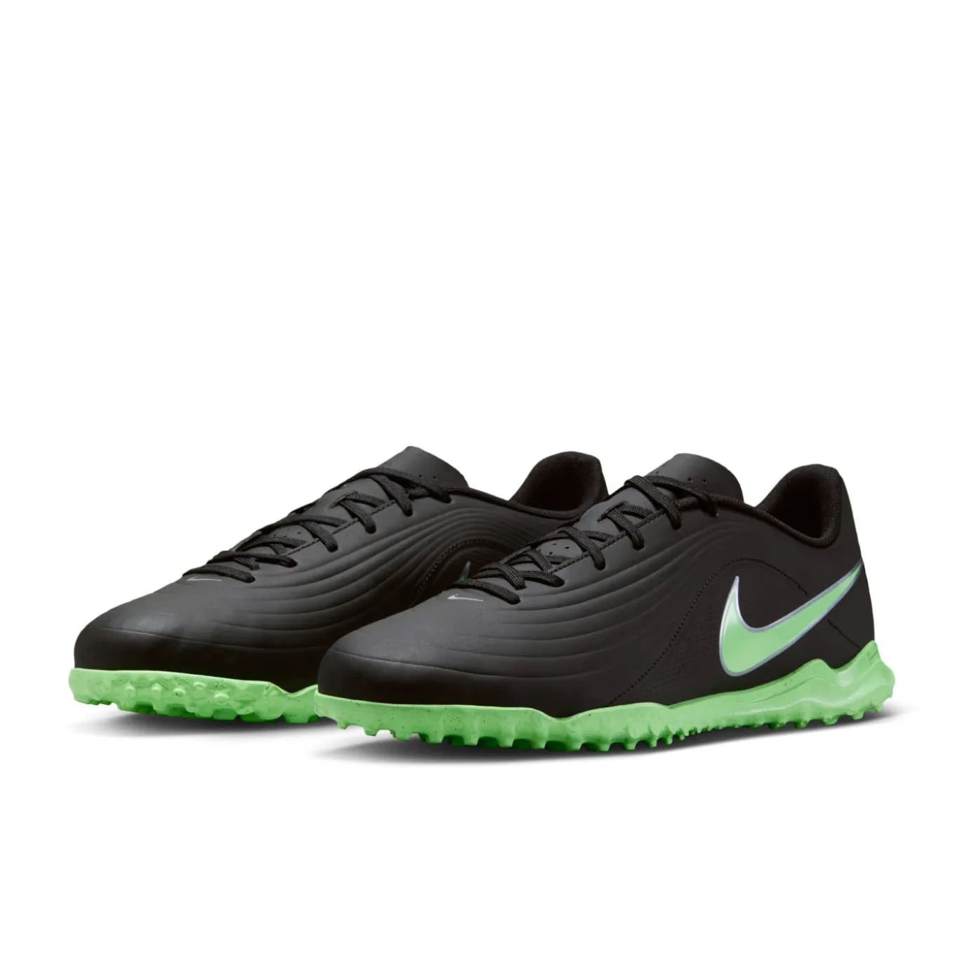 Nike Tiempo Maestro Club Turf Voetbalschoenen (TF) Zwart Felgroen Zilvergrijs