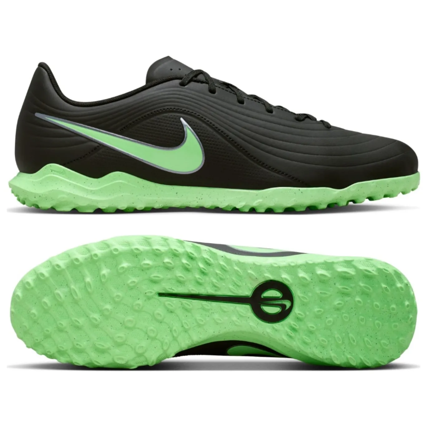 Nike Tiempo Maestro Club Turf Voetbalschoenen (TF) Zwart Felgroen Zilvergrijs