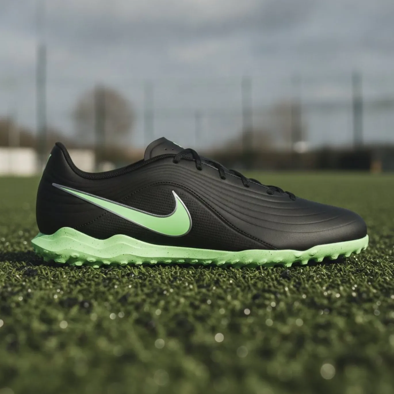Nike Tiempo Maestro Club Turf Voetbalschoenen (TF) Zwart Felgroen Zilvergrijs