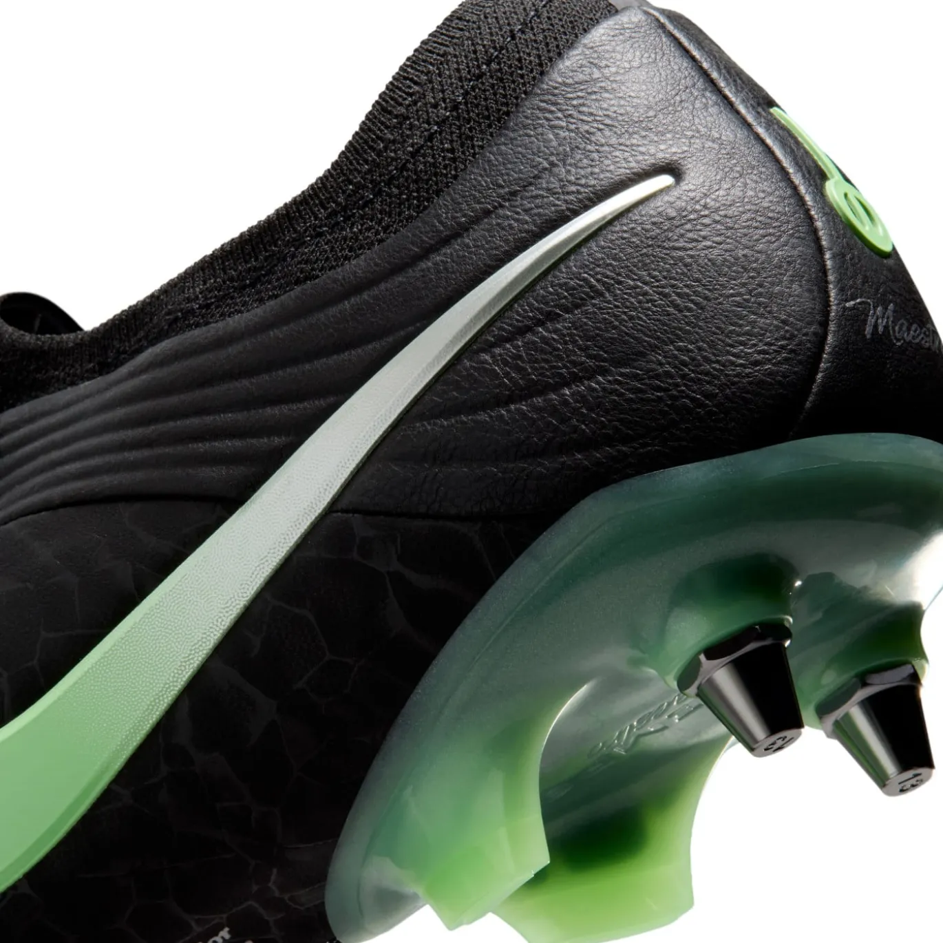 Nike Tiempo Maestro Elite IJzeren-Nop Voetbalschoenen (SG) Zwart Felgroen Zilvergrijs