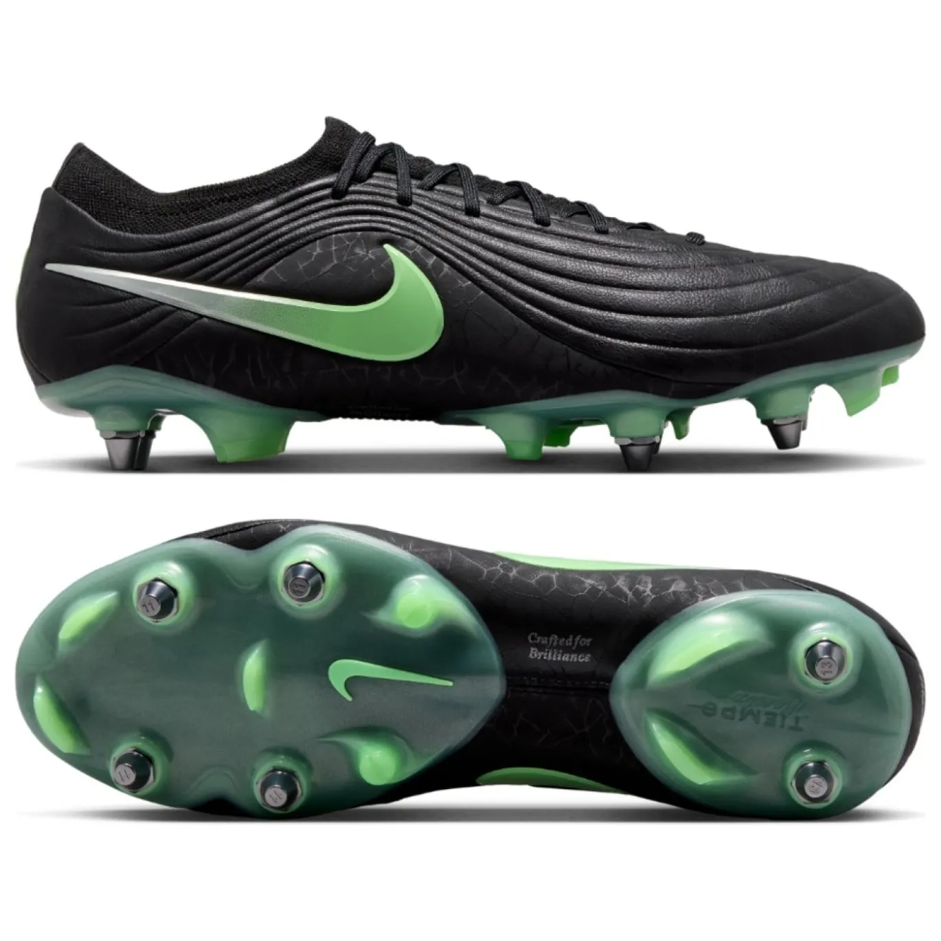 Nike Tiempo Maestro Elite IJzeren-Nop Voetbalschoenen (SG) Zwart Felgroen Zilvergrijs