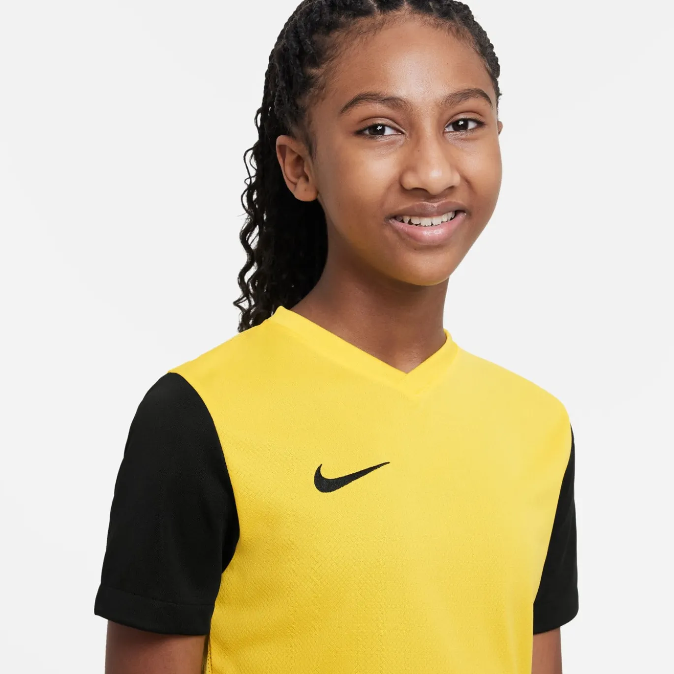 Nike Tiempo Premier II Voetbalshirt Kids Geel Zwart