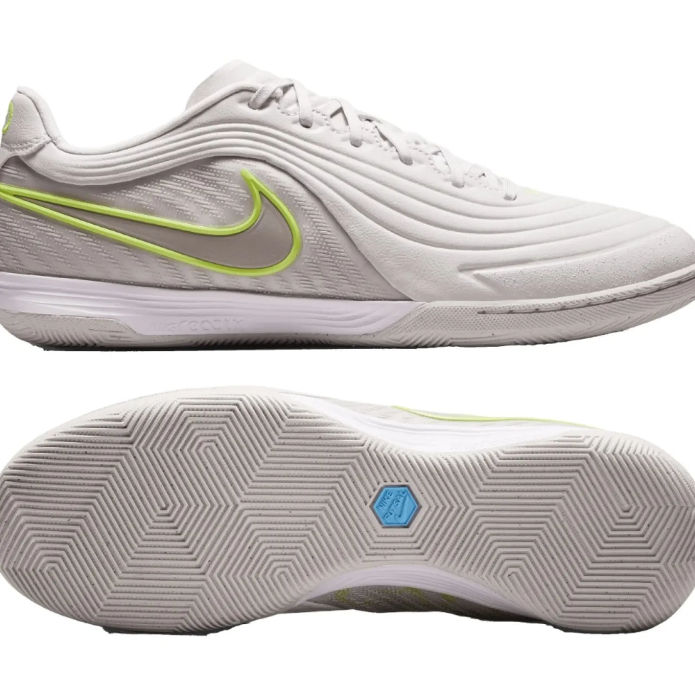 Nike Tiempo Reactgato Zaalvoetbalschoenen (IN) Lichtgrijs Limoen