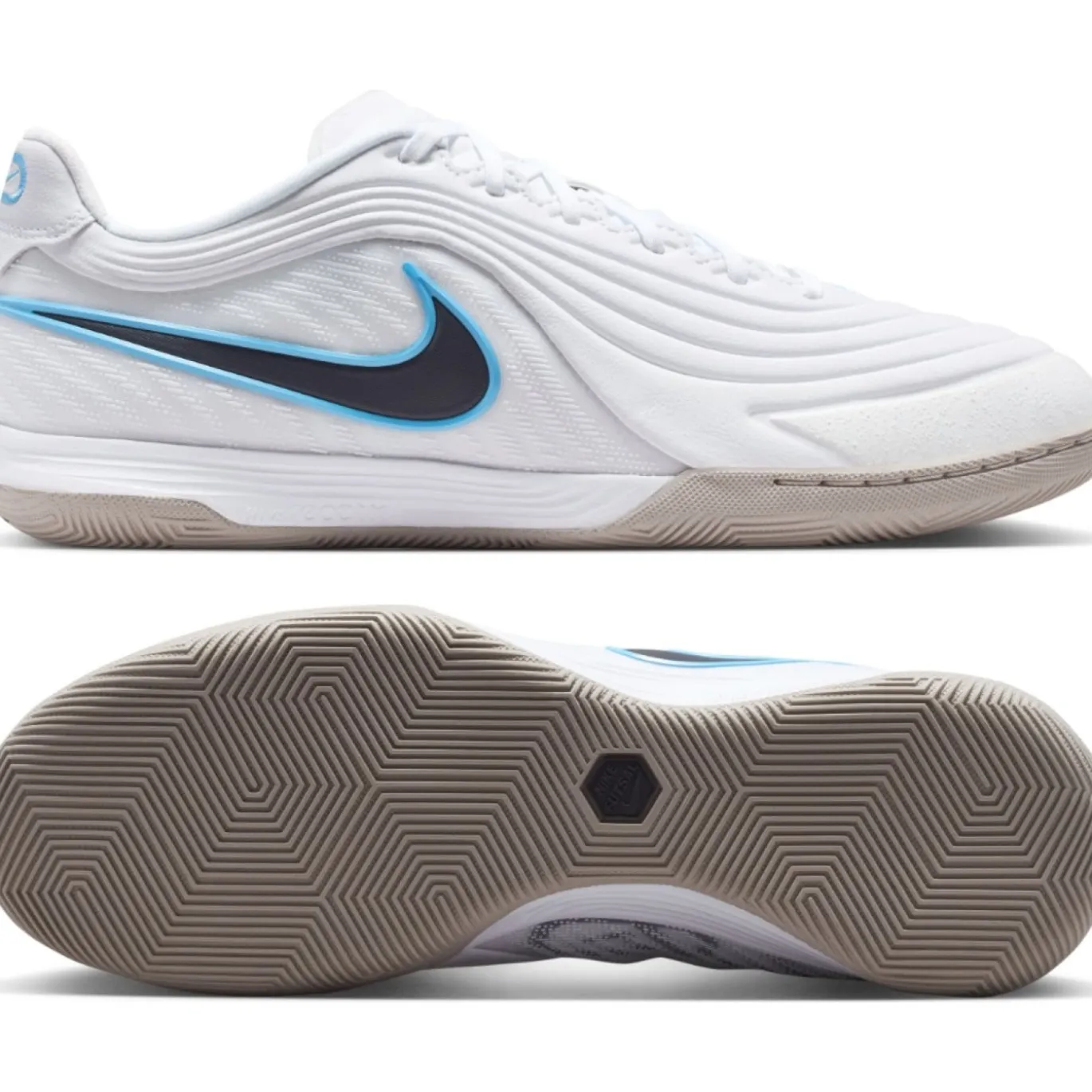 Nike Tiempo Reactgato Zaalvoetbalschoenen (IN) Wit Lichtblauw Zwart Grijs