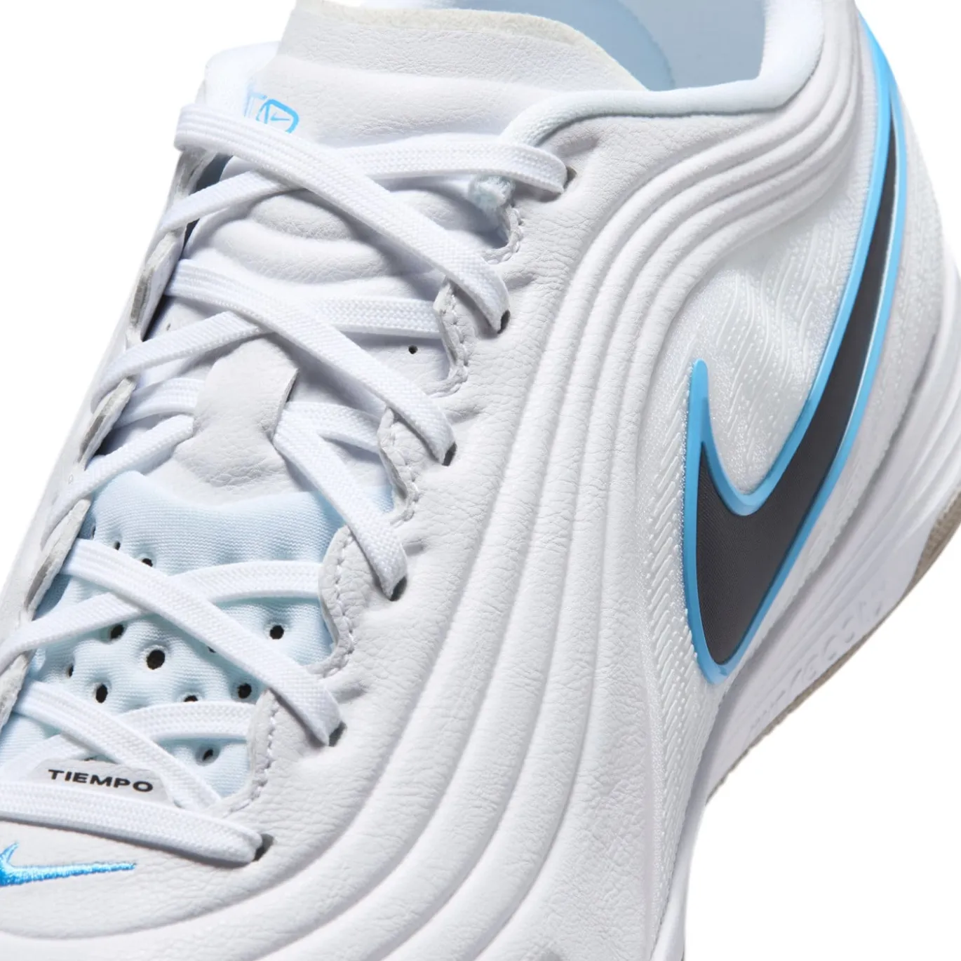 Nike Tiempo Reactgato Zaalvoetbalschoenen (IN) Wit Lichtblauw Zwart Grijs