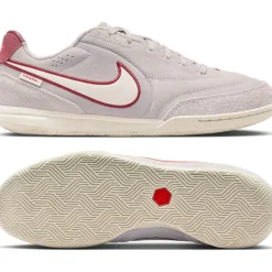 Nike Tiempo Streetgato Premium Straatvoetbalschoenen Grijs Wit Bordeauxrood